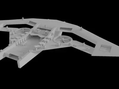 Flying aircraft carrier 3D model