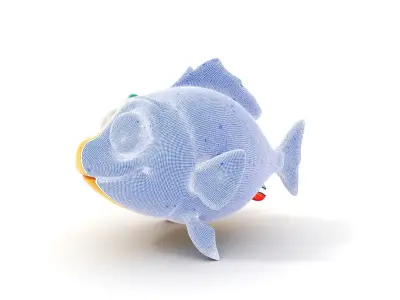 Animated Cartoon Fish Model Pack with Colorful Spots Low-poly 3D model