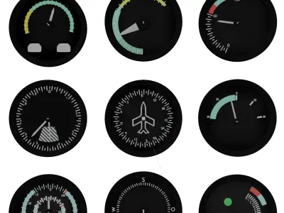 Tachometer odometer gauge Low-poly 3D model