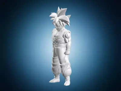 Super Saiyan Anime Fighter Miniature 3D print model