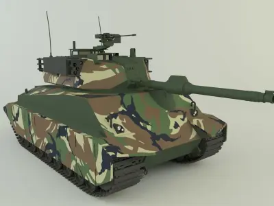 Sherman II model military tank 3D model