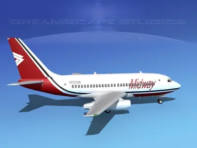 Boeing 737-100 Midway 3D model