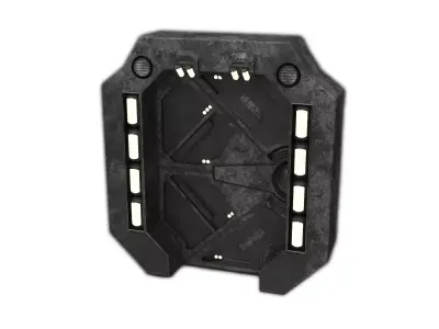 Sci-Fi Industrial Wall Panel - Futuristic Hard Surface Door  3D model