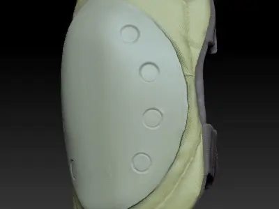Military knee khaki pads 06 Low-poly 3D model