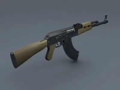 Realistic AK47 Assault Rifle 3D model