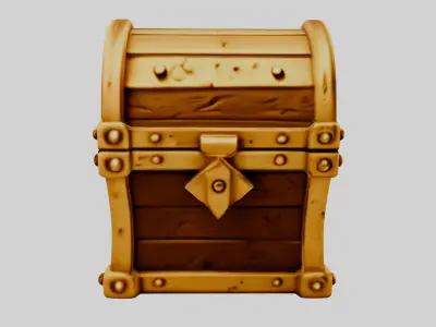 Treasure Chest Gold  Low-poly 3D model