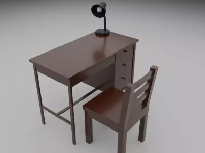 Desk Lamp Chair Free 3D model