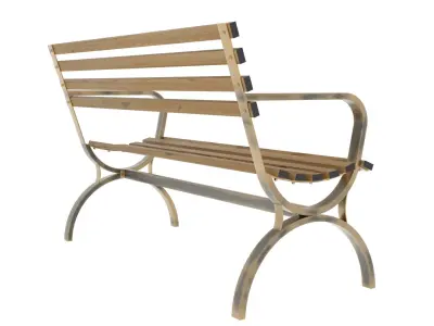 park bench 3D model purchase