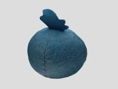 Blue Angry Birds Plush Toy 3D model