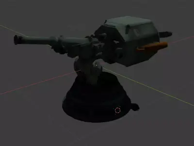 Machine Gun Turret Low-poly 3D model buy