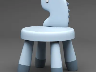 Dino chair for kids 3D model