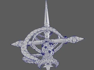 celestial rapier long sword Low-poly 3D model