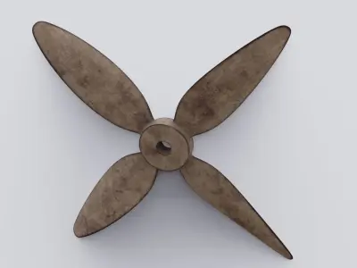 Wooden Fan 3D model Low-poly 3D model