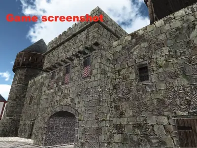 Medieval town construction kit for Unity Low-poly 3D model