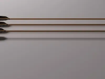 Traditional Recurve Bow and Arrow Low-poly 3D model