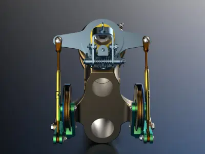 P-51D Mustang TW Steering Mech and Spindle Housing 3D print model