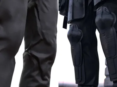 Military Armored Pants 10 - All MH Bodies-UE5 Skeletons - Rigged Low-poly 3D model