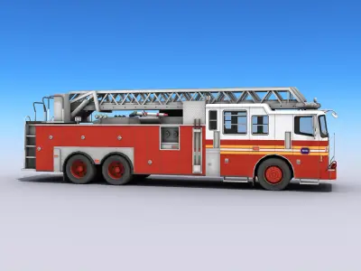 Fire Truck Low-poly 3D model