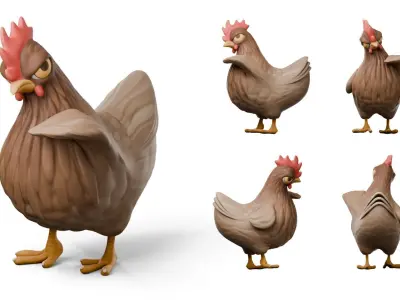 3D Cartoon Chicken Free 3D print model