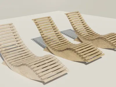 Modern long chair Free low-poly 3D model