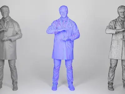 Man in medical uniform posing for commercial 202 Low-poly 3D model