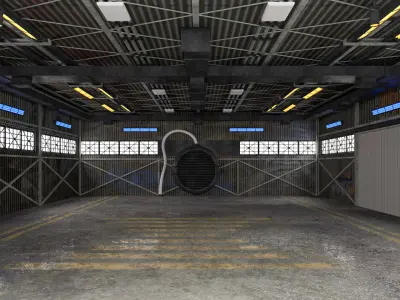 Aircraft Hangar 2 3D model