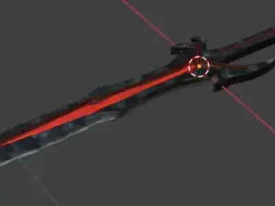 Dark Fantasy Sword Low-poly 3D model