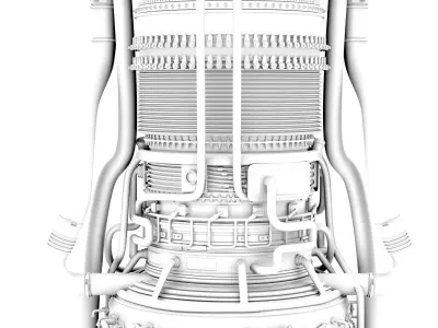 Jet Engine High Poly Model 3D model