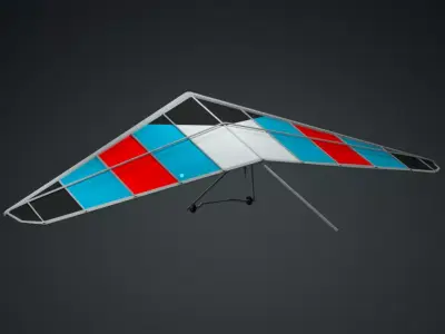 Hand Gliding Low Poly 3D Model Low-poly 3D model