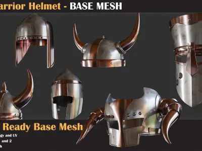 50 Warrior Helmet Base Mesh - VOL 01 3D model