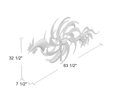 Bandopadhyay Flaming Rooster Wind Spinner 3D model