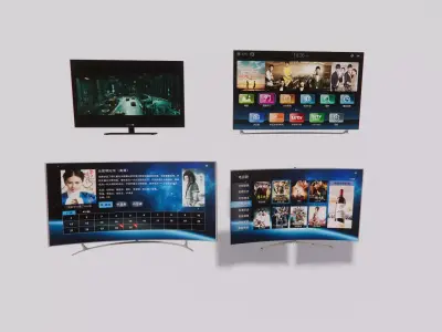3D Model Smart TV Interface Showcase Low-poly 3D model