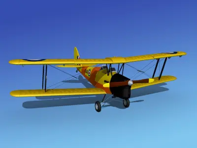 Dehavilland DH82 Tiger Moth V14 3D model
