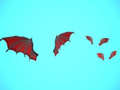 DEMON WINGS CARTOON STYLIZED REALISTIC Low-poly 3D model
