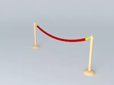 Velvet Rope with Stands Free 3D model