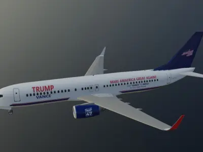 Trump Vance president Boeing  737-800 low poly Low-poly 3D model
