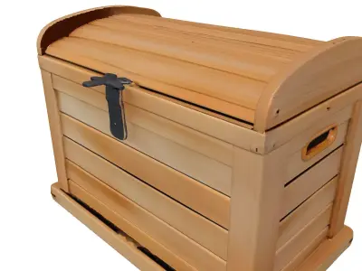 Modern Wooden Storage Chest 3D model