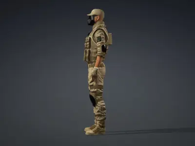 Combat Soldier Rigged Character 3D model