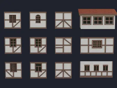 Stylized Modular European Building Kit 3D model