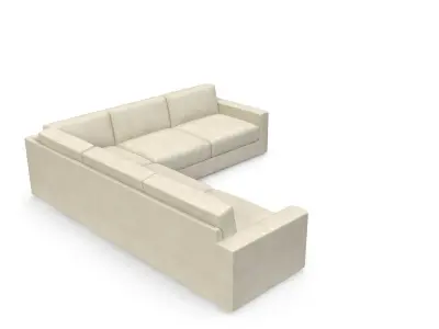 Urban Set 07 Left Arm 3 Seater Free 3D model