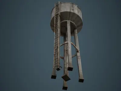 Water Tank 2B Low-poly 3D model