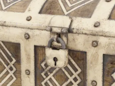 Closed Treasure Chest Low-poly 3D model