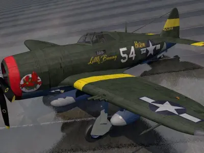 Republic P-47C Thunderbolt - Razorback 3D model