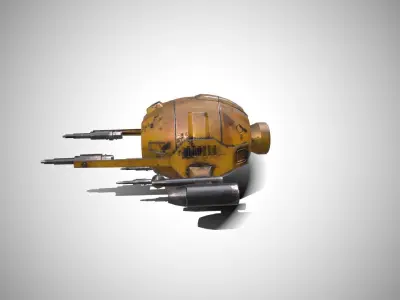 Sci-FI Military Drone - PBR Low-poly 3D model