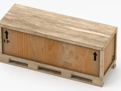 Cargo Wooden Crate 05 3D model