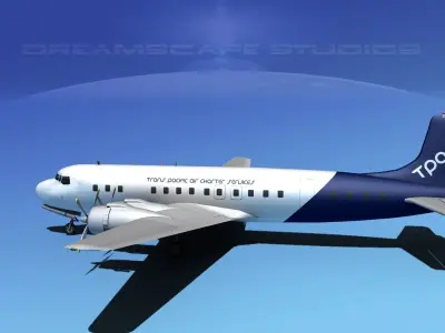 Douglas DC-7C Transpacific Charter 3D model