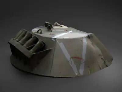 Destroyed russian Combat Module BTR-80 turret Photoscan 3D model