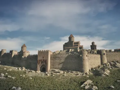 Modular Fortress and Church Kit - Unreal Engine Low-poly 3D model