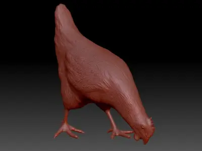Chickens for 3d printing Low-poly 3D model