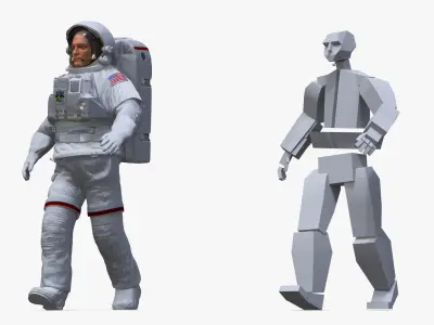Astronaut Spacesuit with Portable Life Support System Rigged 3D model